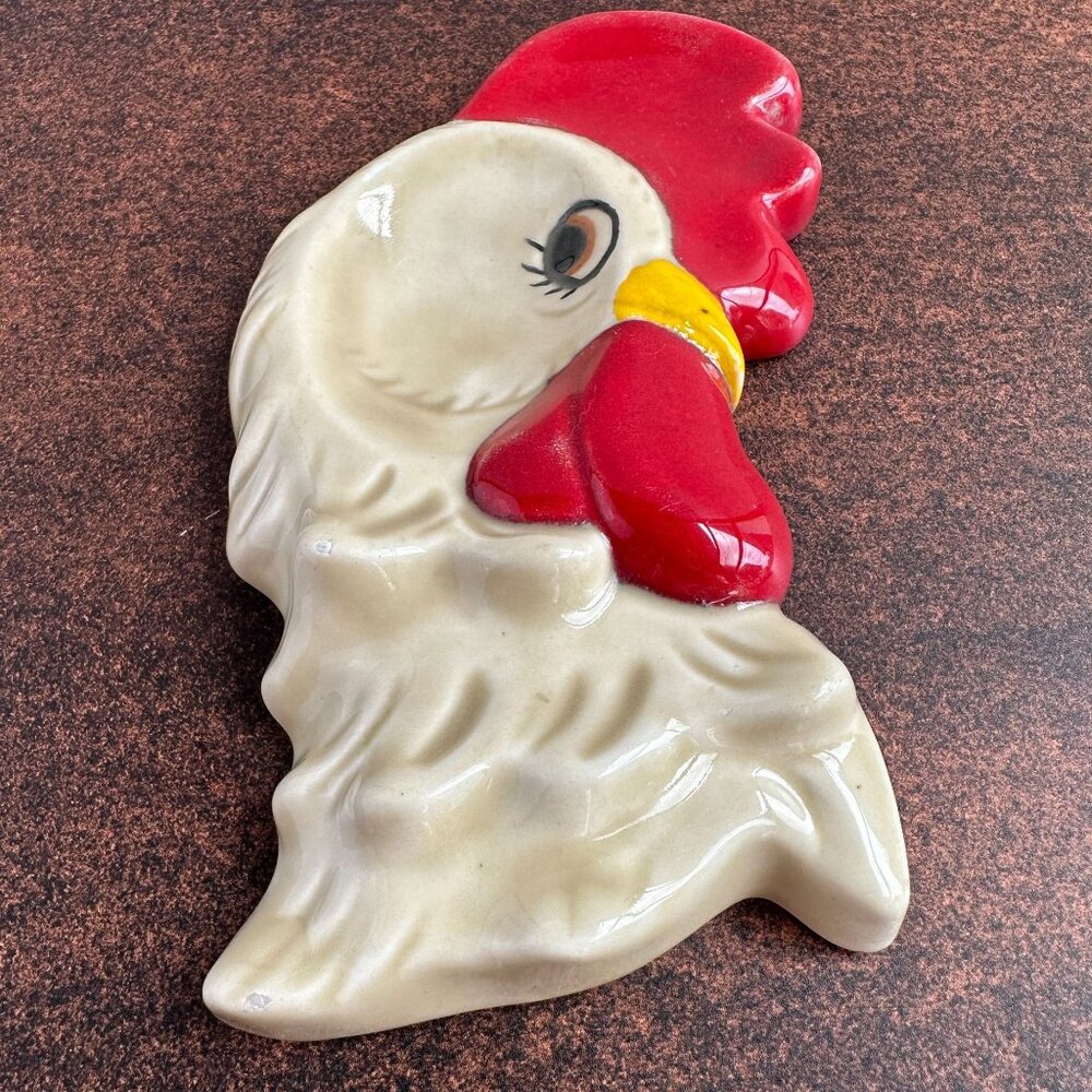 Hand-Painted Ceramic Chicken Spoon Rest